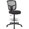 Boss Mesh Upholstery Adjustable Height Ergonomic Contract Grade Drafting Chair in Black without Arms