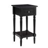 Convenience Concepts French Country 14 in. W x 28 in. H Black Square Wood Khloe End Table Drawer