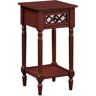 Convenience Concepts French Country Khloe 14 in. Mahogany Square Wood End Table with 1-Drawer and Shelf