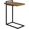 Benjara 11.5 in. Brown Short Rectangle Wood Side Table with Plugin and Cantilever Base