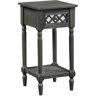 Convenience Concepts French Country Khloe 14 in. Wirebrush Dark Gray Square Wood End Table with 1-Drawer and Shelf