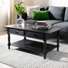 SAFAVIEH Boris 42 in. Black Wood Coffee Table with Drawers