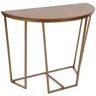 Kate and Laurel Solvay Walnut Brown 36 in. Half Circle Wood Console Table