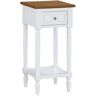 Convenience Concepts French Country 14 in. W x 28 in. H Driftwood and White Square Wood Khloe End Table with Drawer