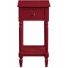 Convenience Concepts French Country 14 in. W x 28 in. H Cranberry Red Square Wood Khloe End Table with Drawer