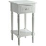 Convenience Concepts French Country 14 in. W x 28 in. H White Square Wood Khloe End Table Drawer