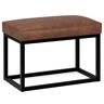 Simpli Home Reynolds 26 inch Wide Contemporary Rectangle Small Bench in Distressed Saddle Brown Faux Leather