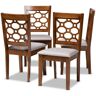 Baxton Studio Peter Grey and Walnut Brown Fabric Dining Chair (Set of 4)