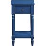 Convenience Concepts French Country 14 in. W Cobalt Blue 28 in. H Square Wood Khloe End Table with Drawer