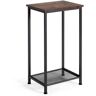 Costway Industrial 2-Tier Side End Accent Telephone Table with Mesh Shelf