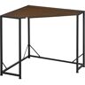 HOMCOM 31.5 in. Space-Saving Small Corner Coffee Wooden Desk and Corner TV Stand, Computer and Writing Desk with Metal Frame