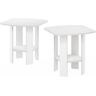 Furinno Simple Design 20 in. White Rounded Rectangle Wood End Table (2-Set)