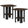 Furinno Simple Design 19.6 in. Columbia Walnut End Table (2-Set)