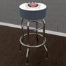 Miller Lite Retro 31 in. White Backless Metal Bar Stool with Vinyl Seat