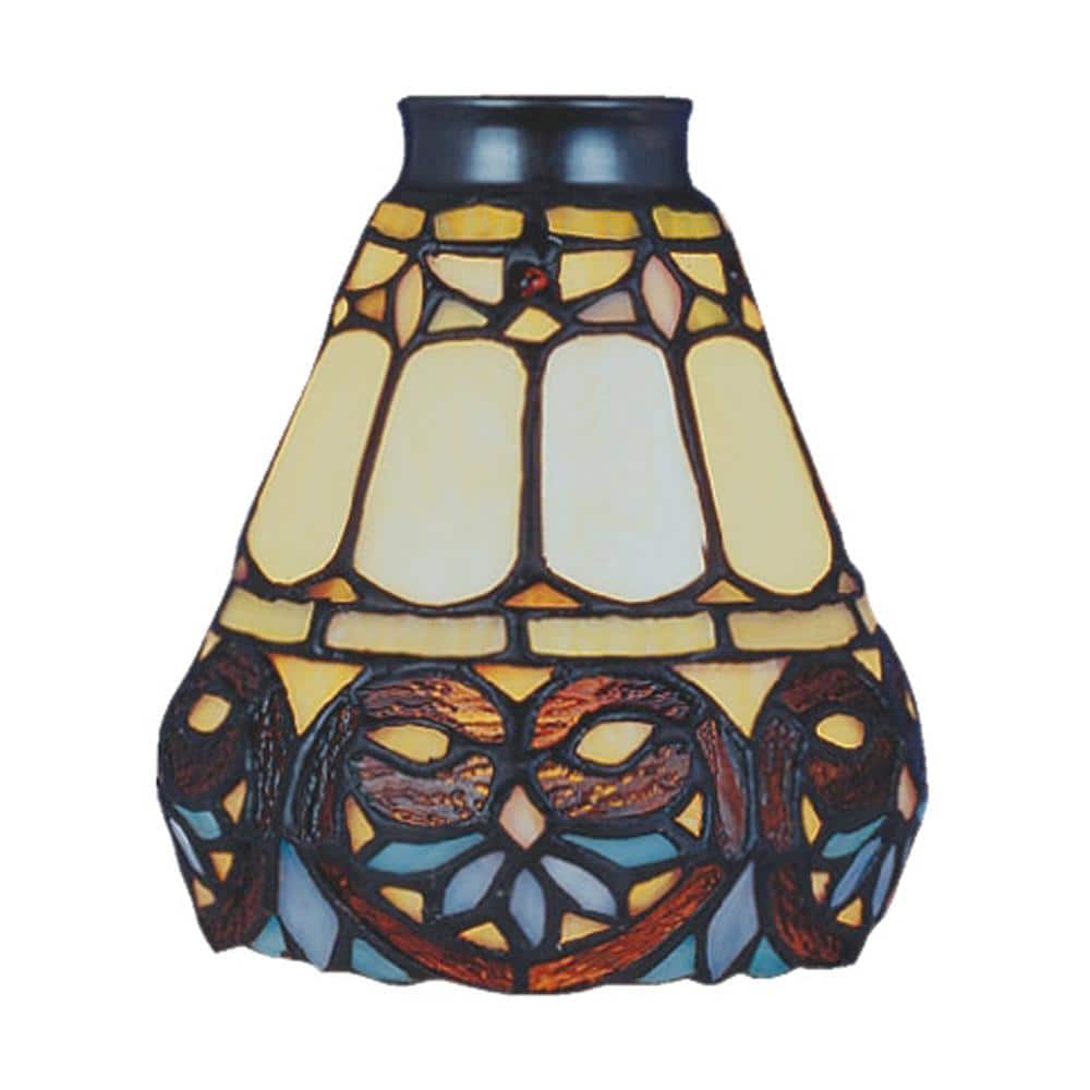 Titan Mix-N-Match 1-Light Multicolor Flowered Tiffany Glass Shade