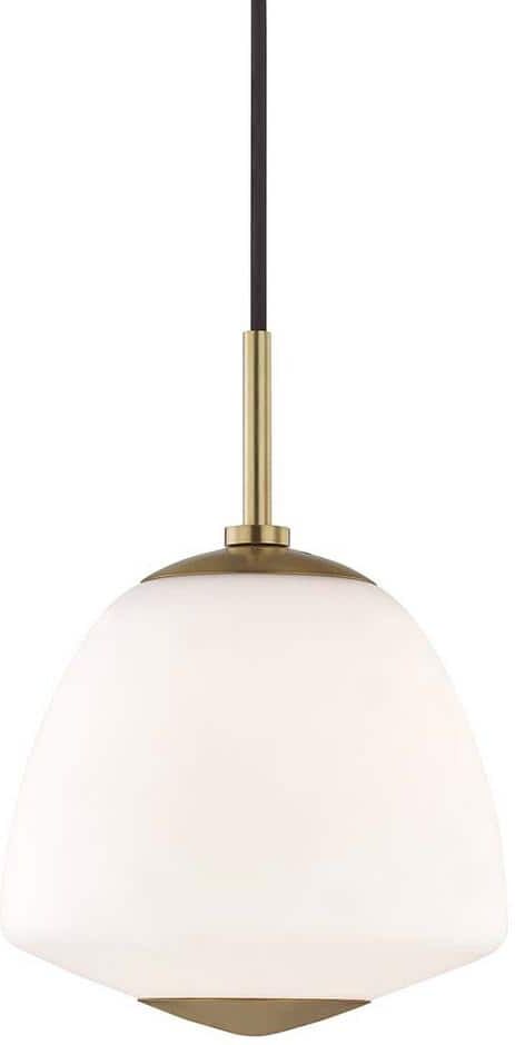 MITZI HUDSON VALLEY LIGHTING Jane 1-Light Aged Brass Finish Small Pendant Light