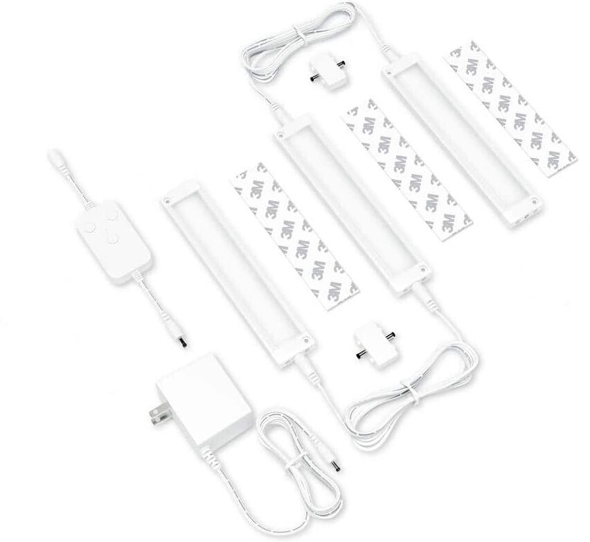 ESHINE Works with Alexa, Google 7 in. White Smart Dimmable LED Under Cabinet Lighting Kit Cool White (6000K) (3-Pack )