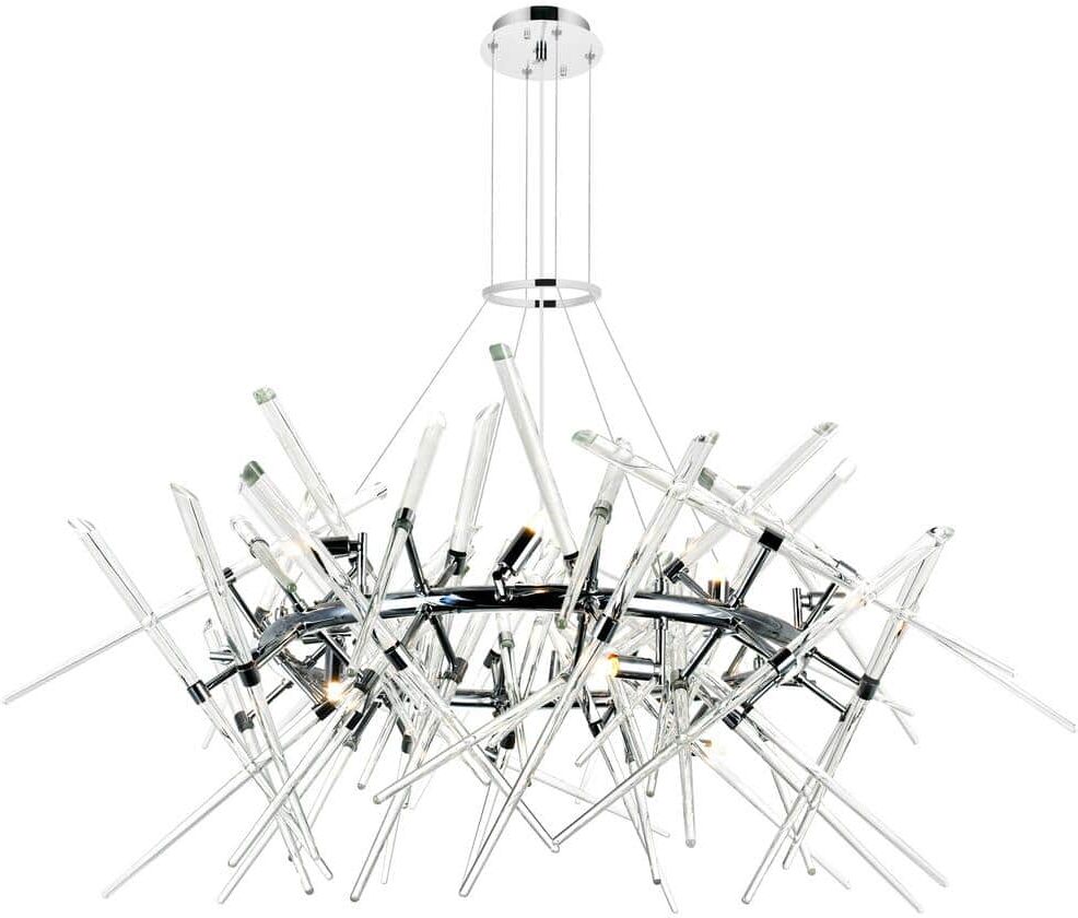 CWI Lighting Icicle 12 Light Chandelier With Chrome Finish