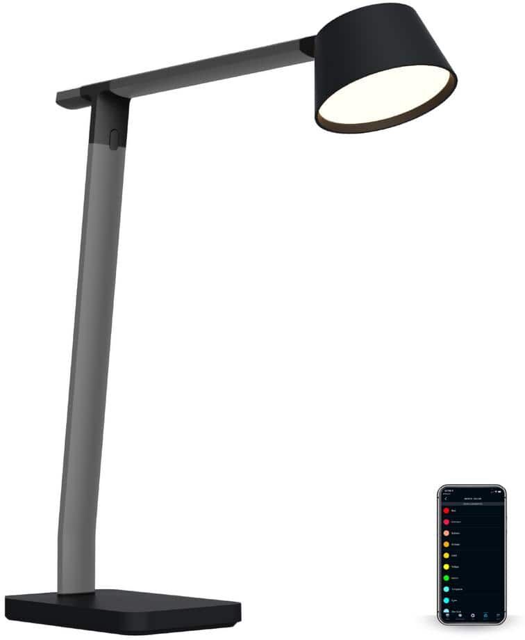 Black & Decker Verve Designer Smart Desk Lamp, Works with Alexa, Auto-Circadian Mode, True White LED +16M RGB Colors, USB Charging Port