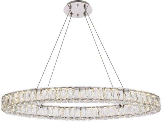 16 in. Simply Living 1-Light Chrome Integrated LED Pendant Light