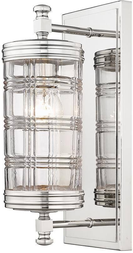 Archer 6 in. 1-Light Wall Sconce Polished Nickel with Clear Glass Shade