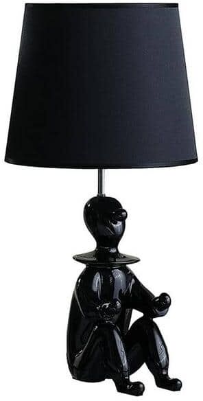 ORE International 21.25 in. Black Modern Clown Polyresin Table Lamp with Phone Holder