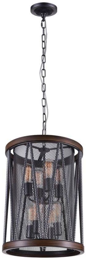 CWI Lighting Parsh 8 Light Drum Shade Chandelier With Pewter Finish