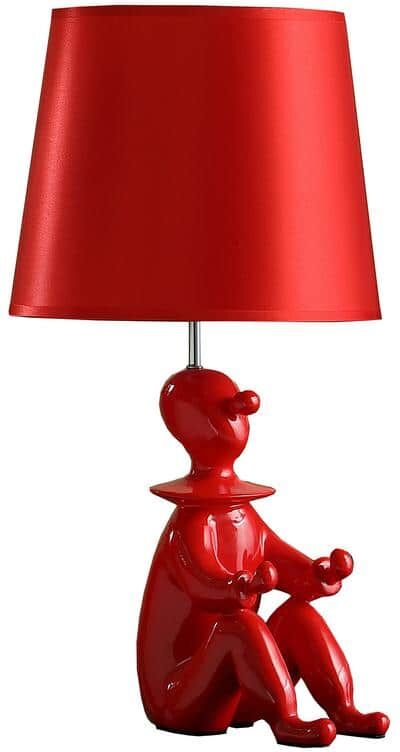 ORE International 21.25 in. Modern Red Clown Polyresin Table Lamp with Phone Holder