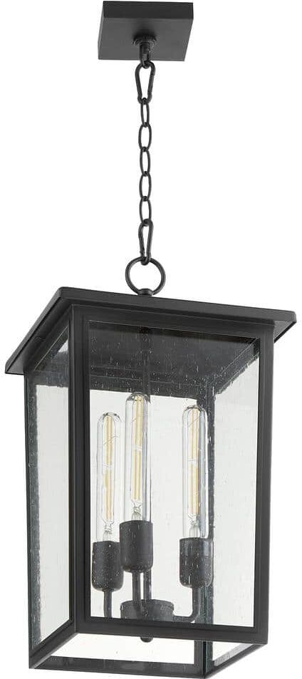 Quorum Riverside 19 in. 3-Light Black Outdoor Pendant