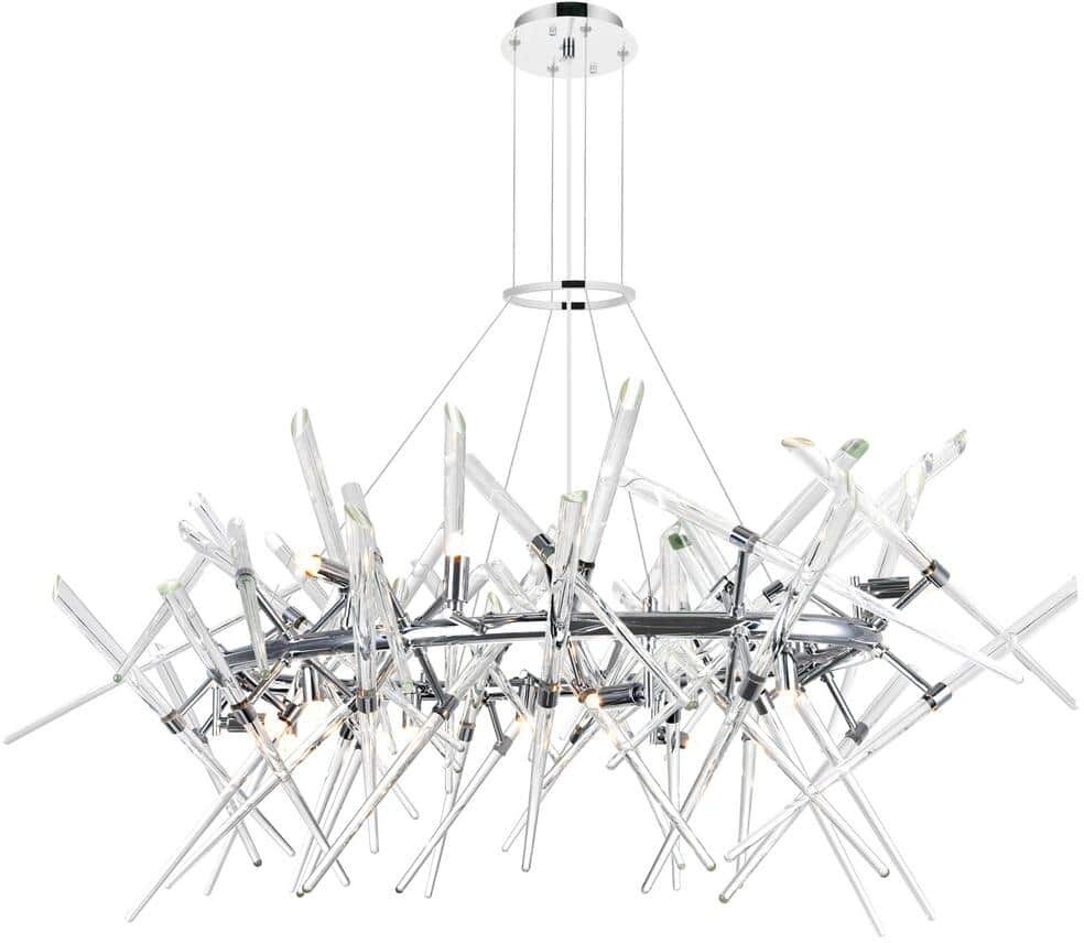 CWI Lighting Icicle 12 Light Chandelier With Chrome Finish