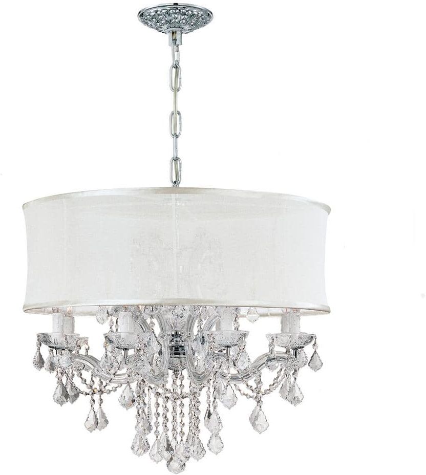 Crystorama Brentwood 12-Light Smooth Shade Polished Chrome Chandelier