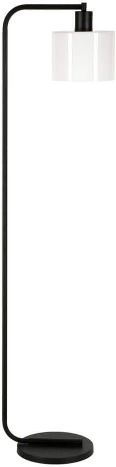 Meyer&Cross Cadmus 57 in. Blackened Bronze Floor Lamp with White Milk Glass Shade