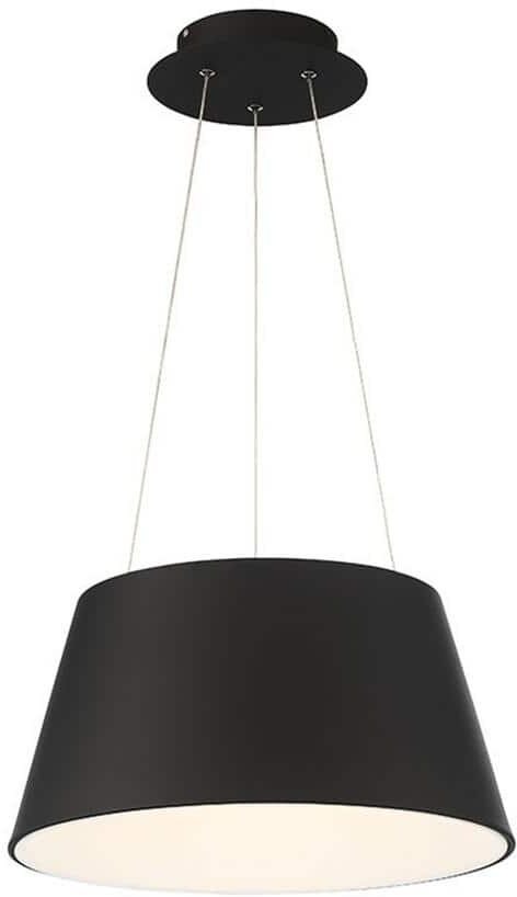 WAC Lighting Vida 18 in. 280-Watt Equivalent Integrated LED Black Pendant with PC Shade