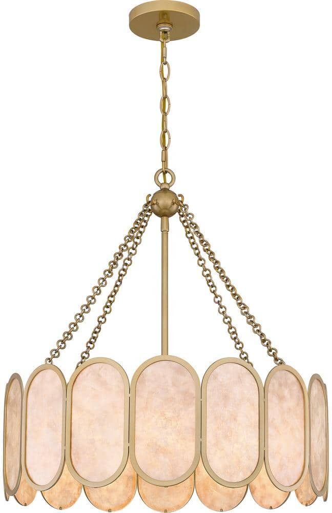 Quoizel Amalia 4 light Light Gold Drum Pendant Light