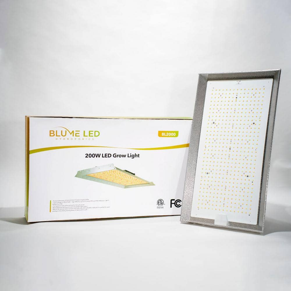 BLUME LED HYDROPONICS Blume 200-Watt Full Spectrum Led Grow Light with Daisy Chain for Indoor Plants, with Bright White Color Temperature