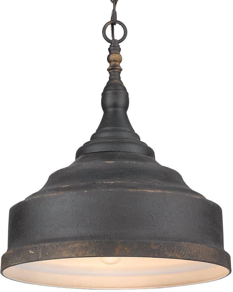 Golden Lighting Keating 3- Light Antique Black Iron Pendant Light