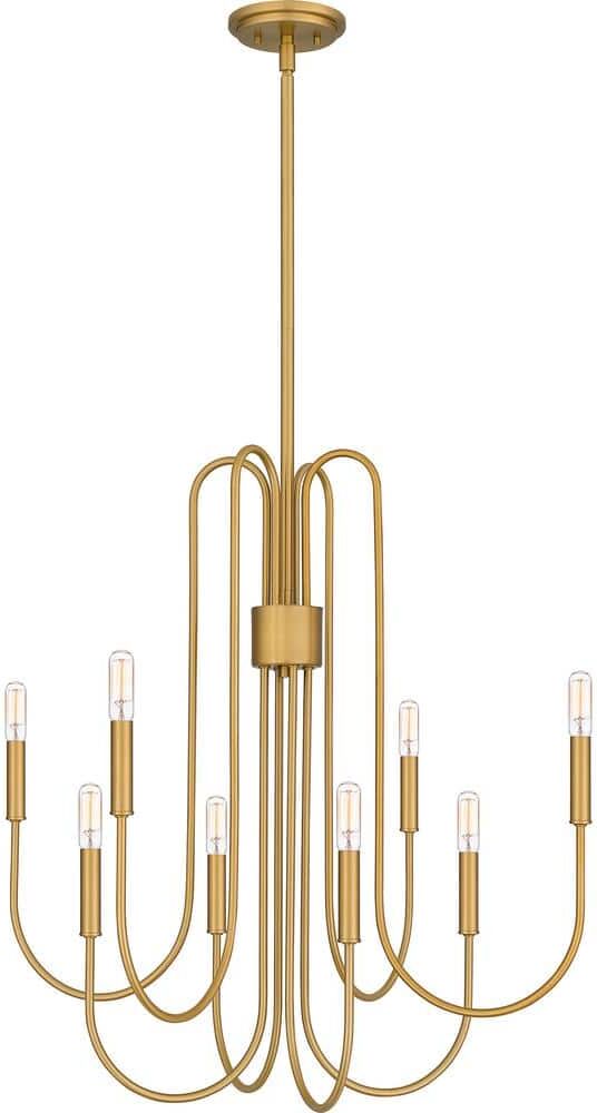 Quoizel Cabry 8-Light Brushed Weathered Brass Chandelier