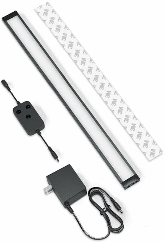 ESHINE Works with Alexa, Google 1 Pack 20 inch Black Smart Dimmable LED Under Cabinet Lighting Kit - Warm White (3000K)