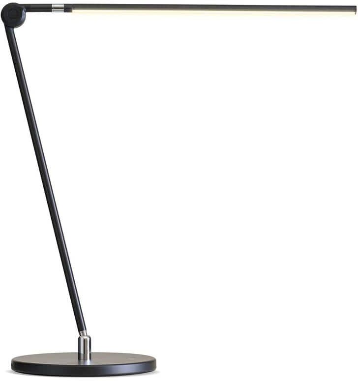 Brightech Libra 39 in. Classic Black Dimmable LED Industrial Desk Lamp with USB Port and Adjustable Lamp Head