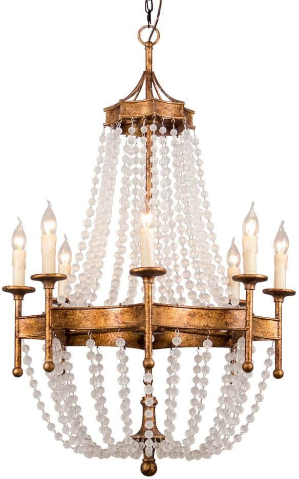 Flint GARDEN Sophie 8-Light Rustic Bronze Metal and Crystal Empire Chandelier