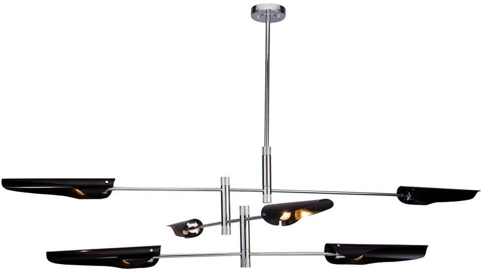 Francesca 6-Light Chrome Sputnik Chandelier