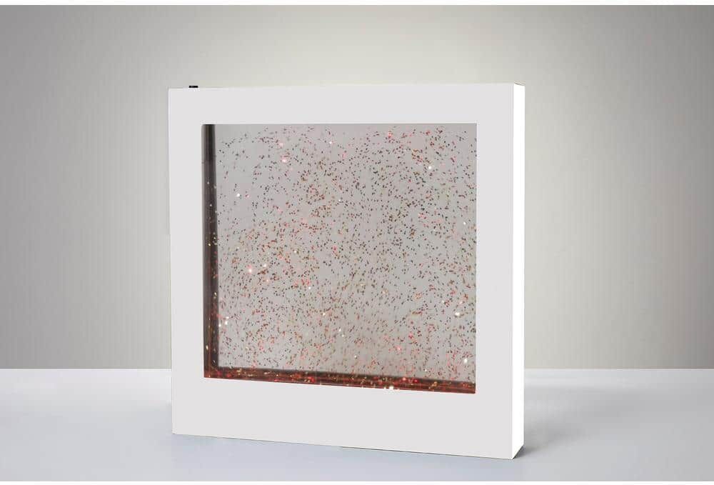 Simplee Adesso 9 in. White Glitter Light Box Lamp