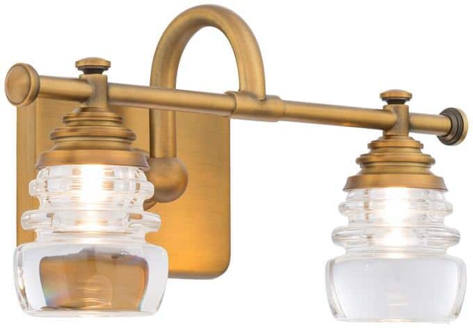 WAC Lighting Rondelle Aged Brass LED Vanity Light Bar and Wall Sconce, 3000K