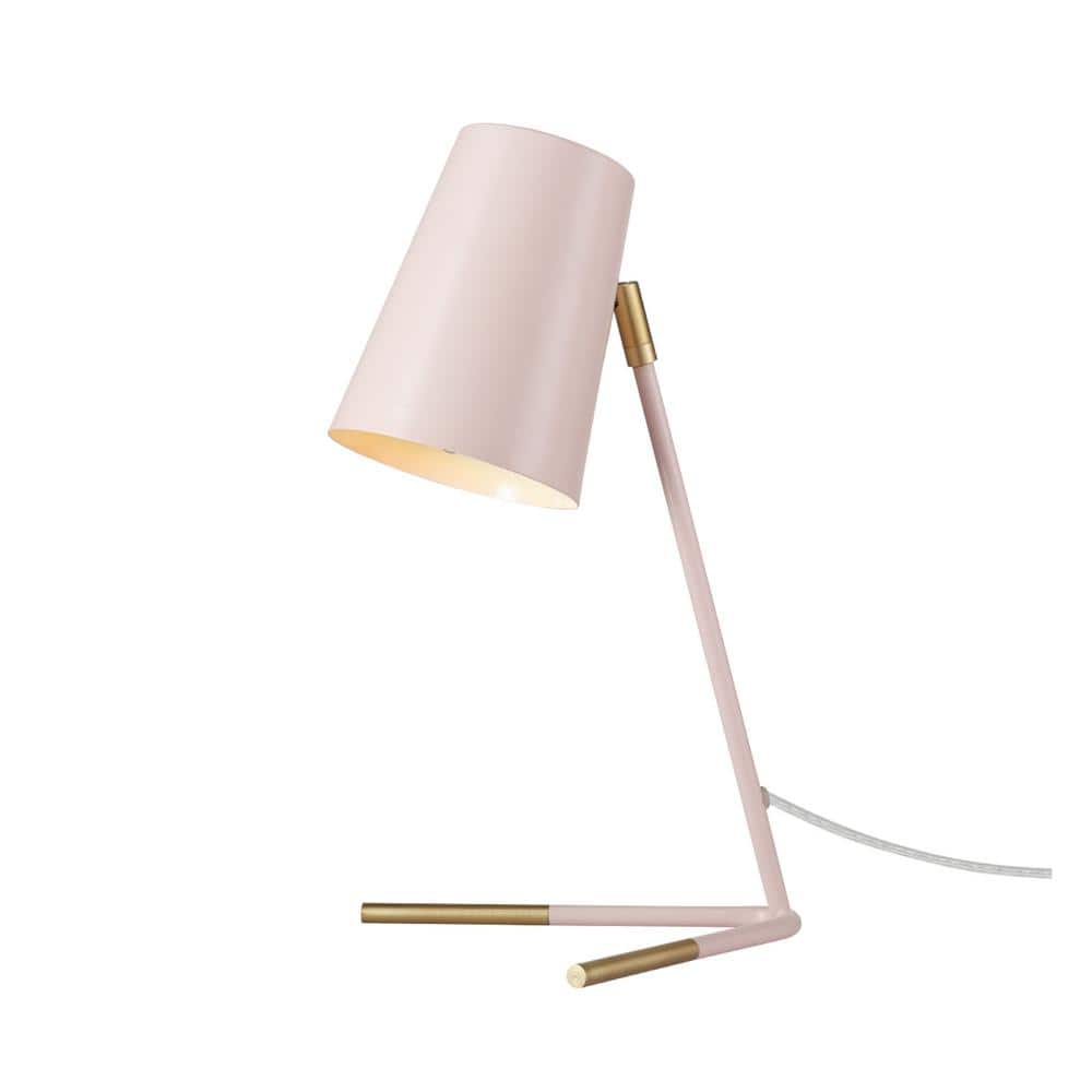 Globe Electric Dobby 16 in. Matte Rose Desk Lamp with Matte Gold Legs