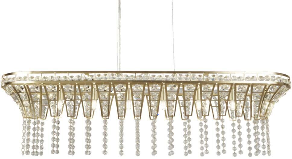 HKMGT 39.4 in. Modern 8-Light Gold Crystal Oval Chandelier for Living Room and Kitchen Island with no bulbs included