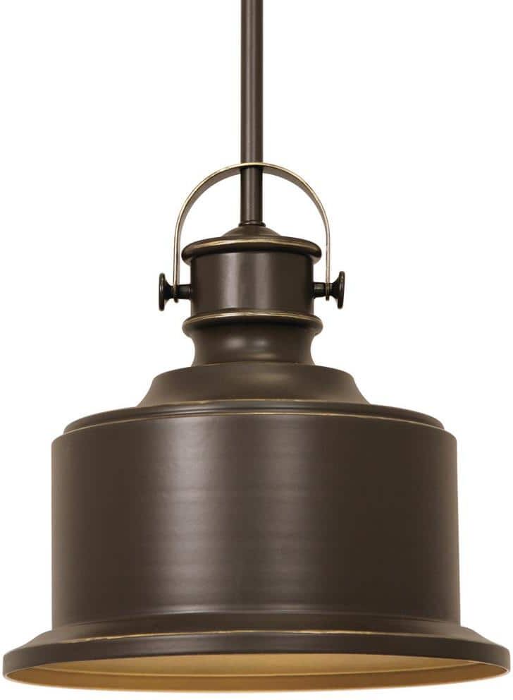 Progress Lighting Callahan Collection 1-Light Antique Bronze Kitchen Island Pendant with Metal Shade