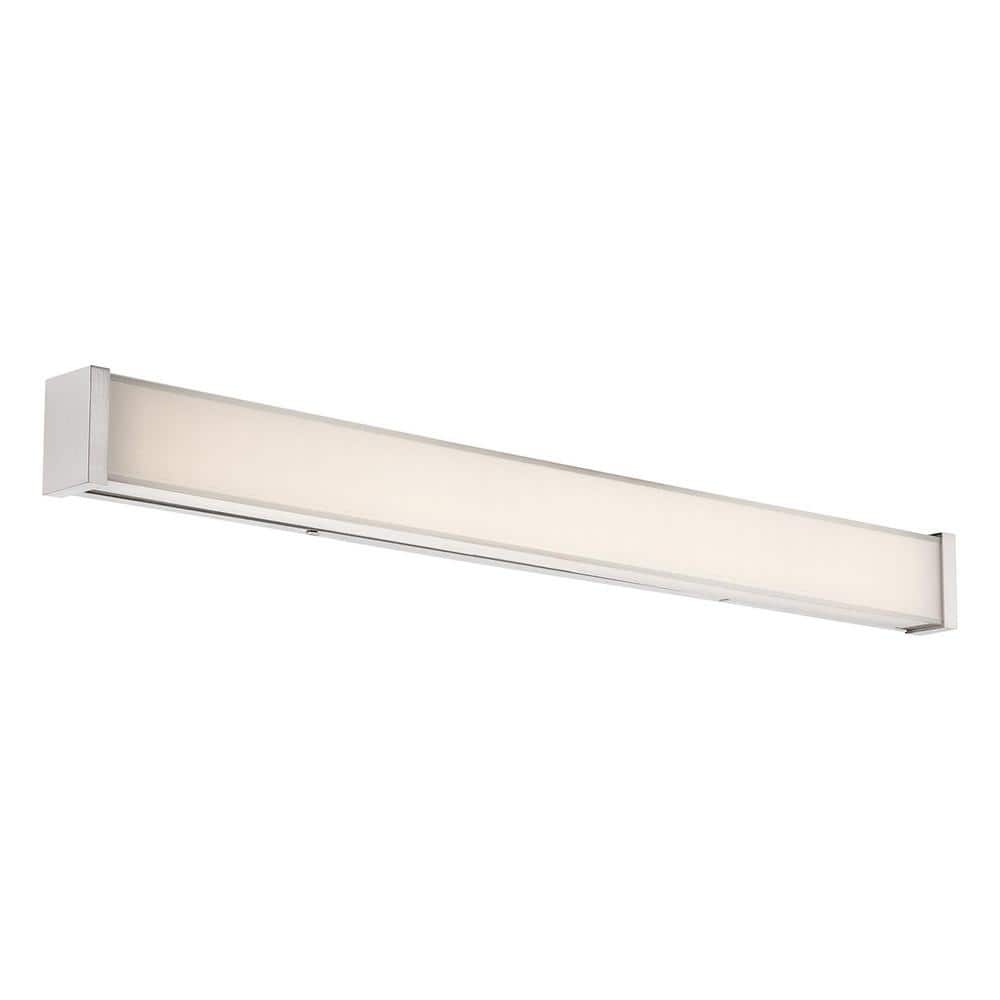 WAC Lighting Svelte 34 in. Brushed Nickel LED Vanity Light Bar and Wall Sconce, 2700K