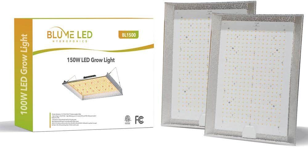 BLUME LED HYDROPONICS Blume 150-Watt full spectrum led Grow Light with daisy for indoor plants, Bright White Color Temperature(2-PACK)