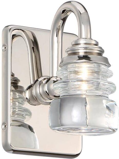 WAC Lighting Rondelle Polished Nickel LED Vanity Light Bar and Wall Sconce, 3000K