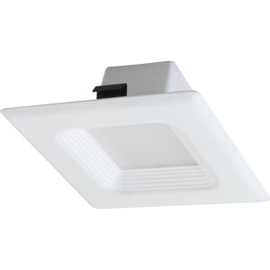 Volume Lighting 1-Light Indoor/Outdoor 4 in. 3000K White Aluminum Integrated LED Recessed Retrofit Downlight and Square Trim and Lens